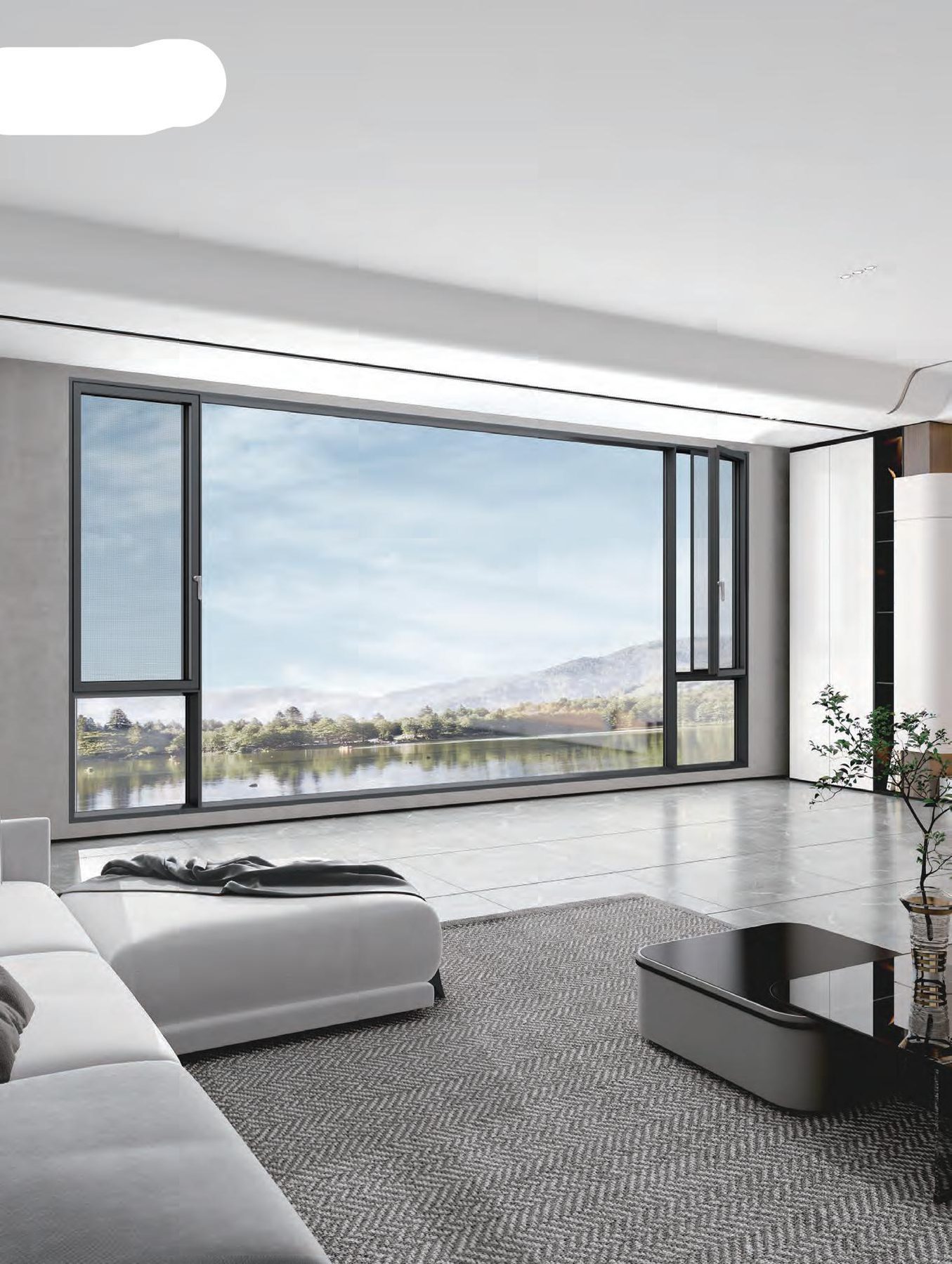 YFG90 Three-Cavity Integrated Screen System Window installed